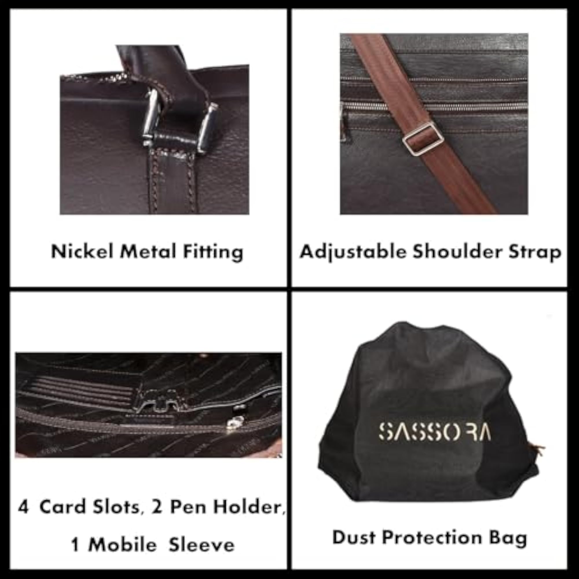 Genuine Leather Large Messenger Bag for Men